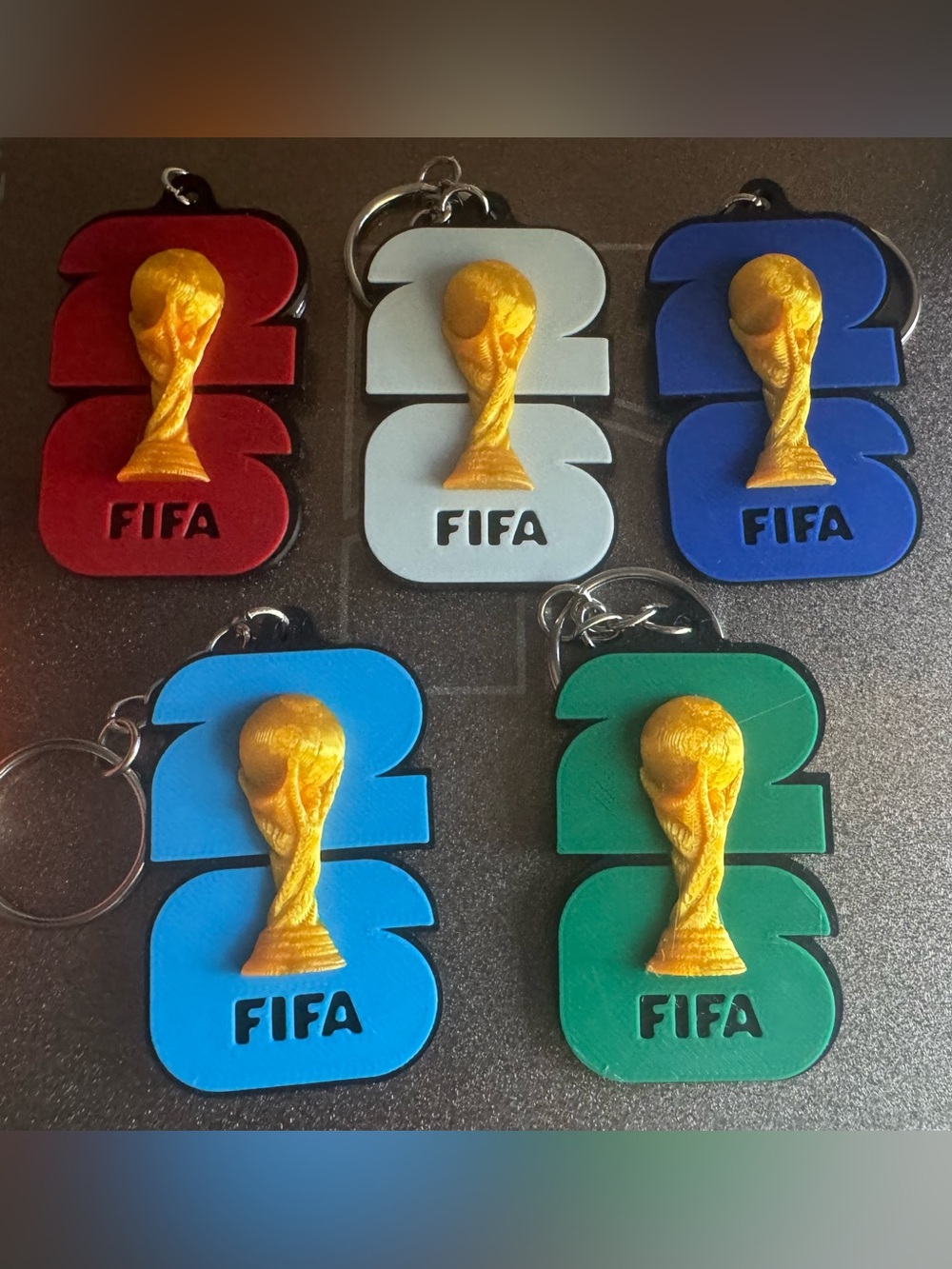 🏆⚽ FIFA World Cup 2026 Logo Trophy Keychain – 3D Printed